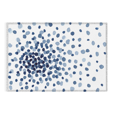 Kris Kivu Explosion of Blue Confetti Outdoor Rug