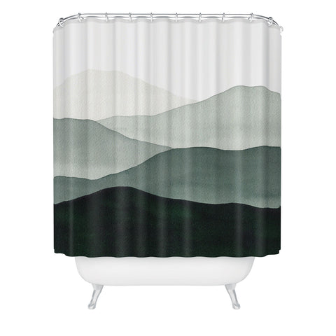 Kris Kivu Green Mountains Shower Curtain