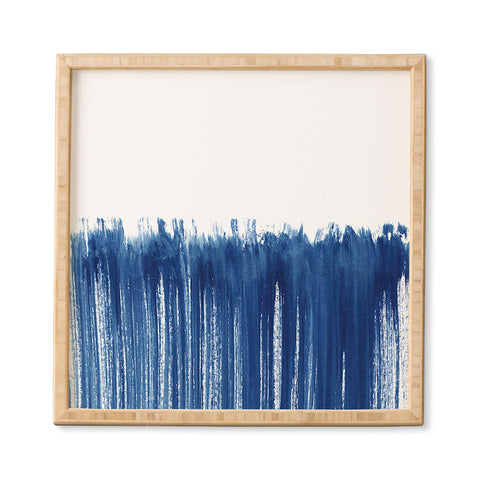 Kris Kivu Indigo Abstract Brush Strokes Framed Wall Art