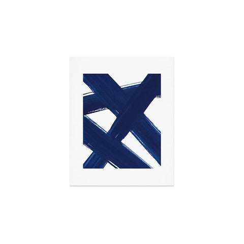 Kris Kivu Indigo Abstract Brush Strokes 3 Art Print