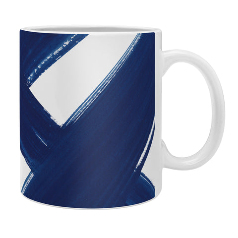 Kris Kivu Indigo Abstract Brush Strokes 3 Coffee Mug