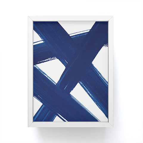Kris Kivu Indigo Abstract Brush Strokes 3 Framed Mini Art Print