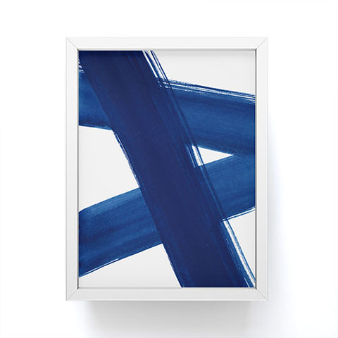 Kris Kivu Indigo Abstract Brush Strokes 4 Framed Mini Art Print