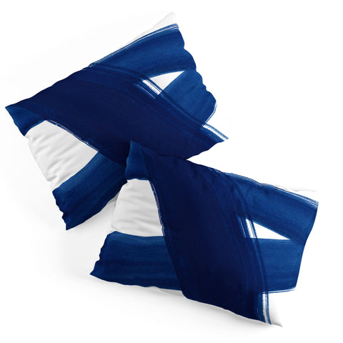 Kris Kivu Indigo Abstract Brush Strokes 4 Pillow Shams