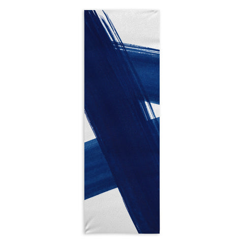 Kris Kivu Indigo Abstract Brush Strokes 4 Yoga Towel