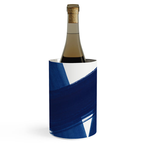 Kris Kivu Indigo Abstract Brush Strokes 4 Wine Chiller