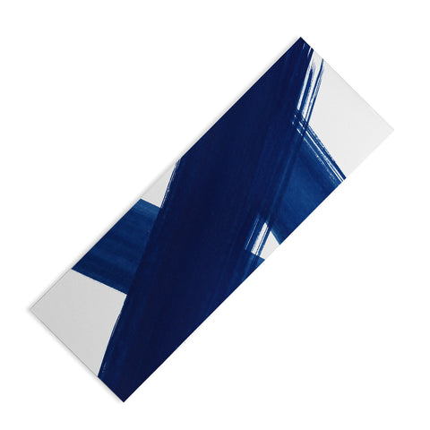Kris Kivu Indigo Abstract Brush Strokes 4 Yoga Mat
