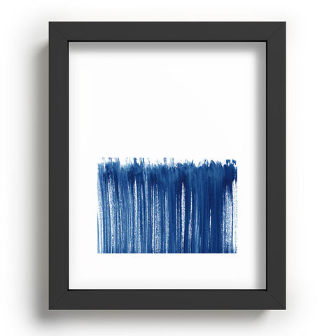 Kris Kivu Indigo Abstract Brush Strokes Recessed Framing Rectangle
