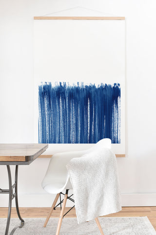 Kris Kivu Indigo Abstract Brush Strokes Art Print And Hanger