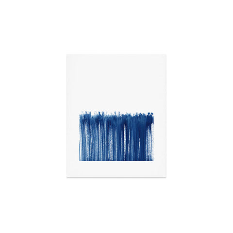 Kris Kivu Indigo Abstract Brush Strokes Art Print