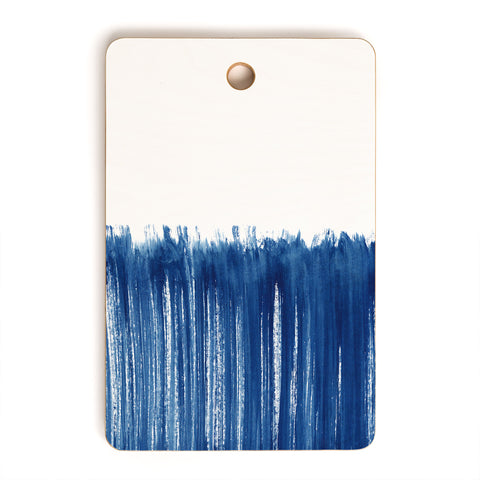 Kris Kivu Indigo Abstract Brush Strokes Cutting Board Rectangle