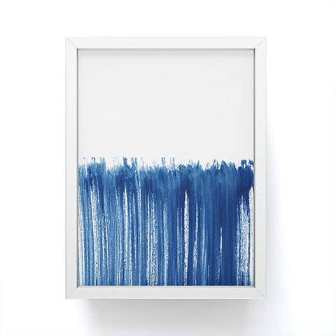 Kris Kivu Indigo Abstract Brush Strokes Framed Mini Art Print