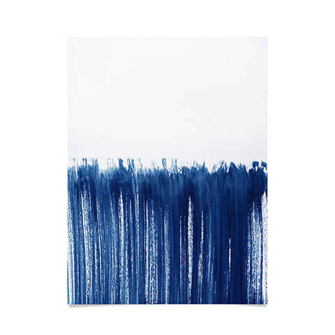 Kris Kivu Indigo Abstract Brush Strokes Poster