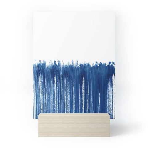 Kris Kivu Indigo Abstract Brush Strokes Mini Art Print