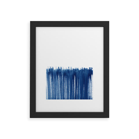 Kris Kivu Indigo Abstract Brush Strokes Framed Art Print