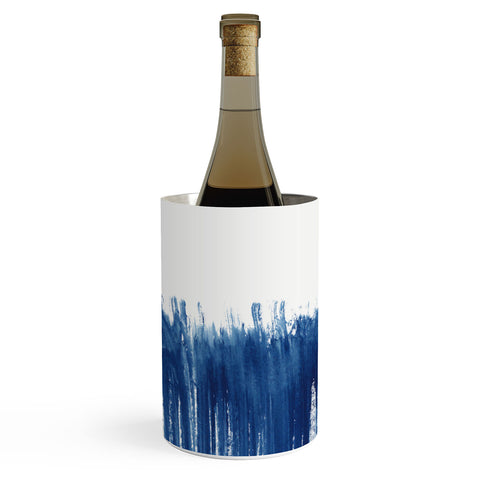Kris Kivu Indigo Abstract Brush Strokes Wine Chiller