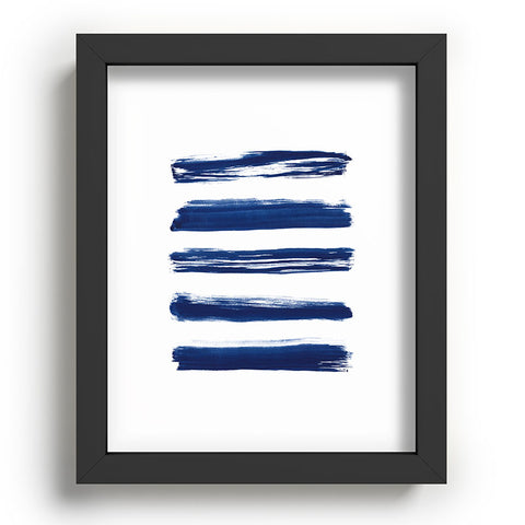 Kris Kivu Indigo Brush Strokes No 2 Recessed Framing Rectangle