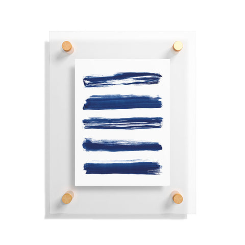 Kris Kivu Indigo Brush Strokes No 2 Floating Acrylic Print
