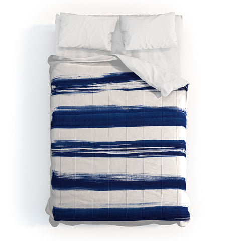 Kris Kivu Indigo Brush Strokes No 2 Comforter