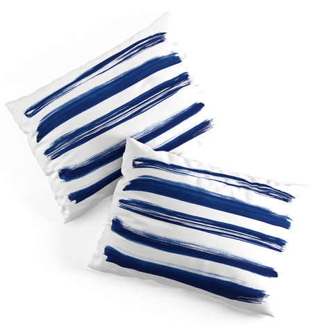 Kris Kivu Indigo Brush Strokes No 2 Pillow Shams