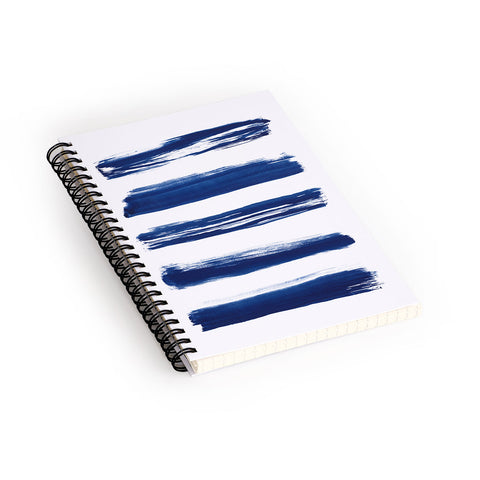 Kris Kivu Indigo Brush Strokes No 2 Spiral Notebook