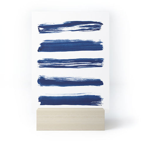 Kris Kivu Indigo Brush Strokes No 2 Mini Art Print