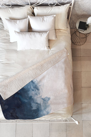 Kris Kivu Indigo Depths No 2 Fleece Throw Blanket