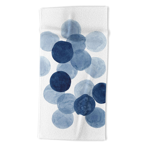 Kris Kivu Indigo Ombre Circles Beach Towel