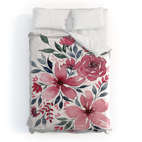 Kris Kivu Modern Watercolor Florals No 2 Comforter