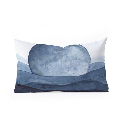 Kris Kivu Moon Landscape Oblong Throw Pillow