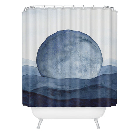 Kris Kivu Moon Landscape Shower Curtain
