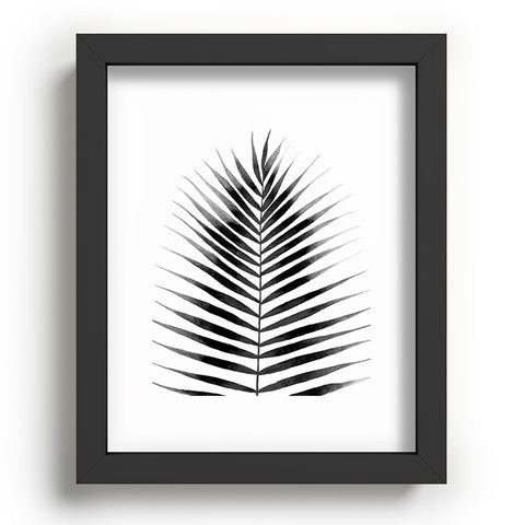 Kris Kivu Palm Leaf Watercolor Black and White Recessed Framing Rectangle