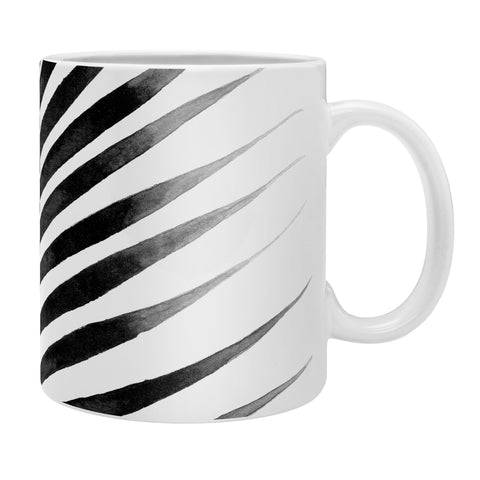 Kris Kivu Palm Leaf Watercolor Black and White Coffee Mug