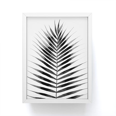 Kris Kivu Palm Leaf Watercolor Black and White Framed Mini Art Print