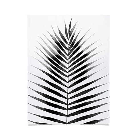 Kris Kivu Palm Leaf Watercolor Black and White Poster