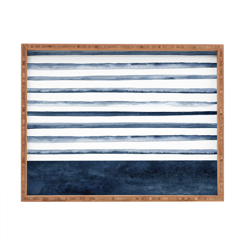 Kris Kivu Stripes Watercolor Pattern Rectangular Tray