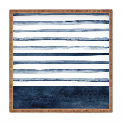 Kris Kivu Stripes Watercolor Pattern Square Tray