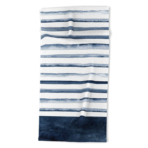 Kris Kivu Stripes Watercolor Pattern Beach Towel