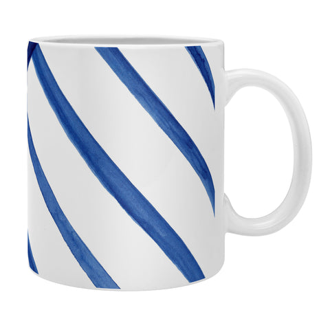 Kris Kivu Watercolor lines pattern Navy Coffee Mug
