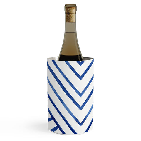 Kris Kivu Watercolor lines pattern Navy Wine Chiller