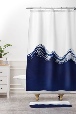Kris Kivu Waves of the Ocean Shower Curtain And Mat