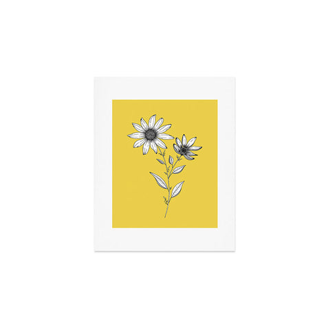 Kris Kivu Wildflower line drawing Botanical Art Art Print