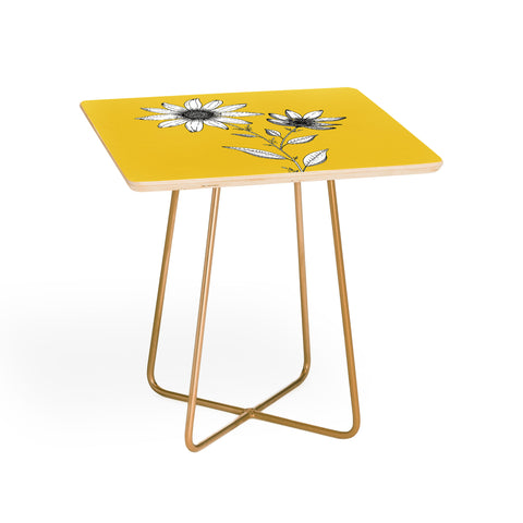Kris Kivu Wildflower line drawing Botanical Art Side Table