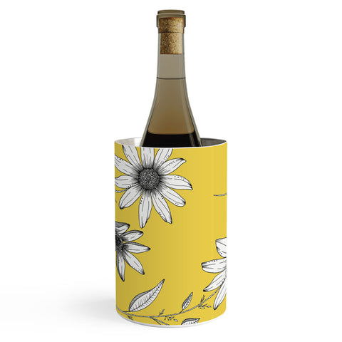 Kris Kivu Wildflower line drawing Botanical Art Wine Chiller