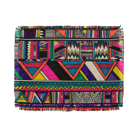 Kris Tate Aztec Colors Throw Blanket