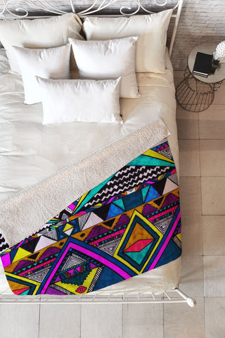 Kris Tate Tribal 2 Fleece Throw Blanket