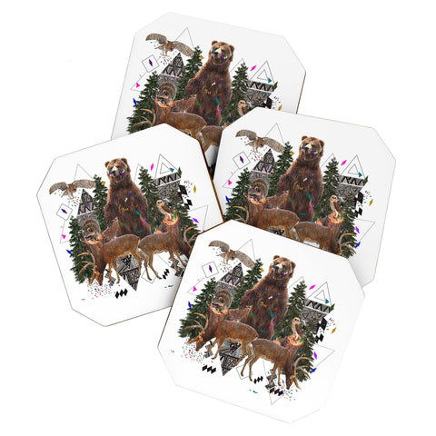 Kris Tate Young Spirits In The Woods Coaster Set