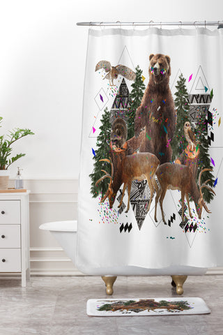 Kris Tate Young Spirits In The Woods Shower Curtain And Mat
