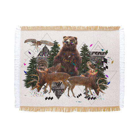 Kris Tate Young Spirits In The Woods Throw Blanket