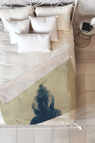 Krista Glavich Blue Buddha Fleece Throw Blanket